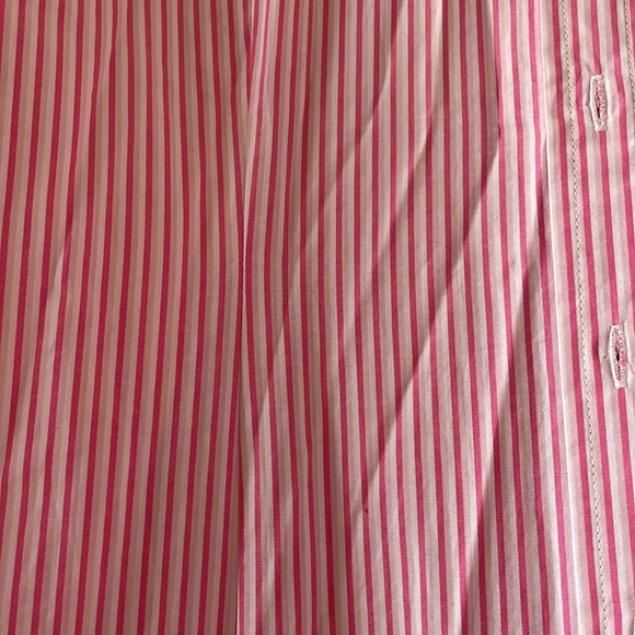 Pink and white pinstripe button down blouse - Picture 6 of 7